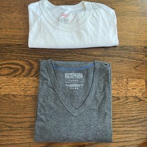 2 t shirts (one Hanes one Kenneth Cole Reaction)
